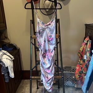 Multicolored Ruffled Tiered Midi Dress